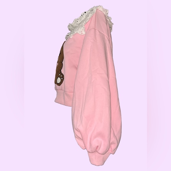 SUGAR THRILLZ Cute Pink Balloon Sleeve Sweater Big Collar - Picture 7 of 8